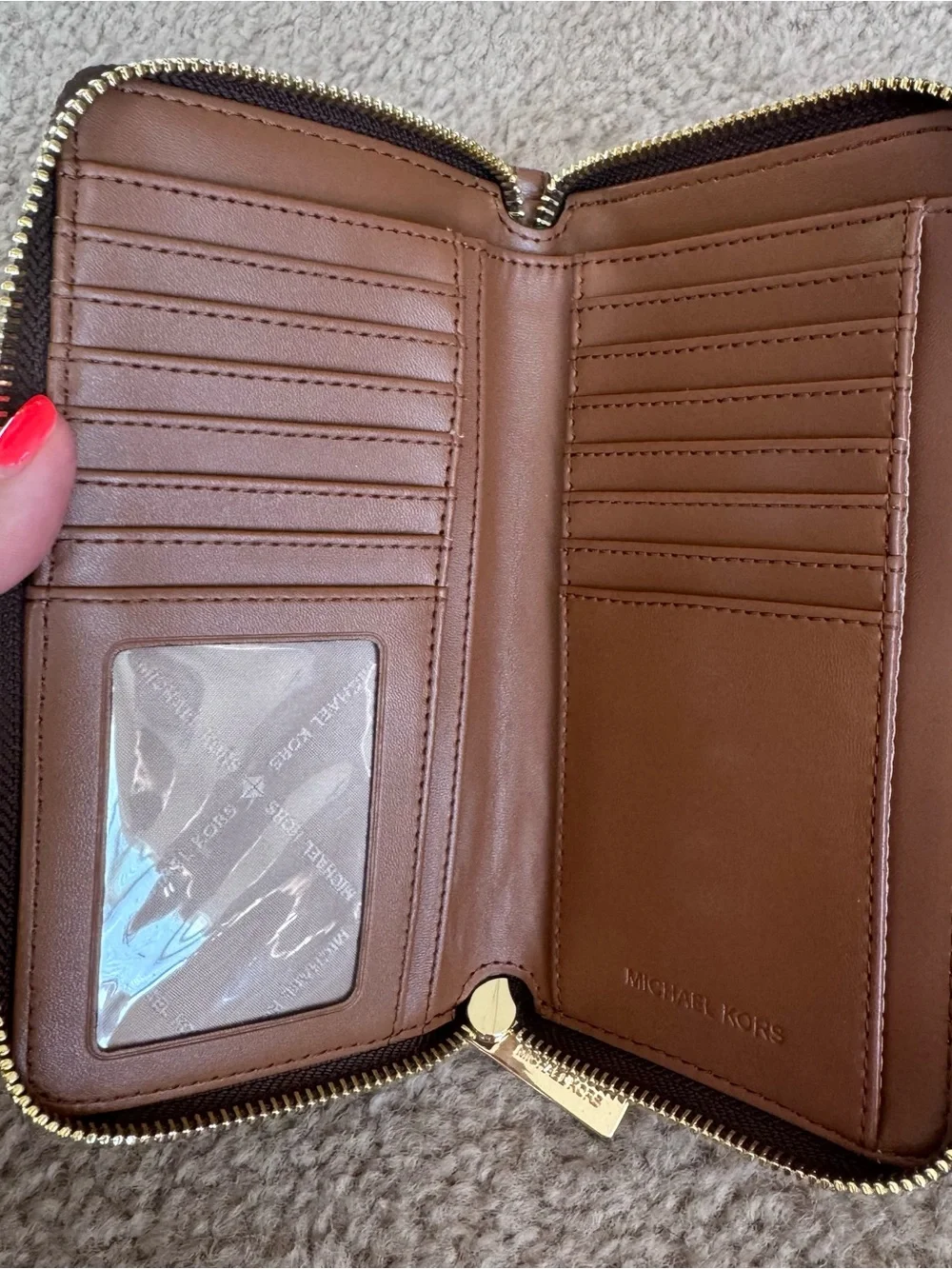 Michael Kors Jet Set medium zip around phone holder wallet